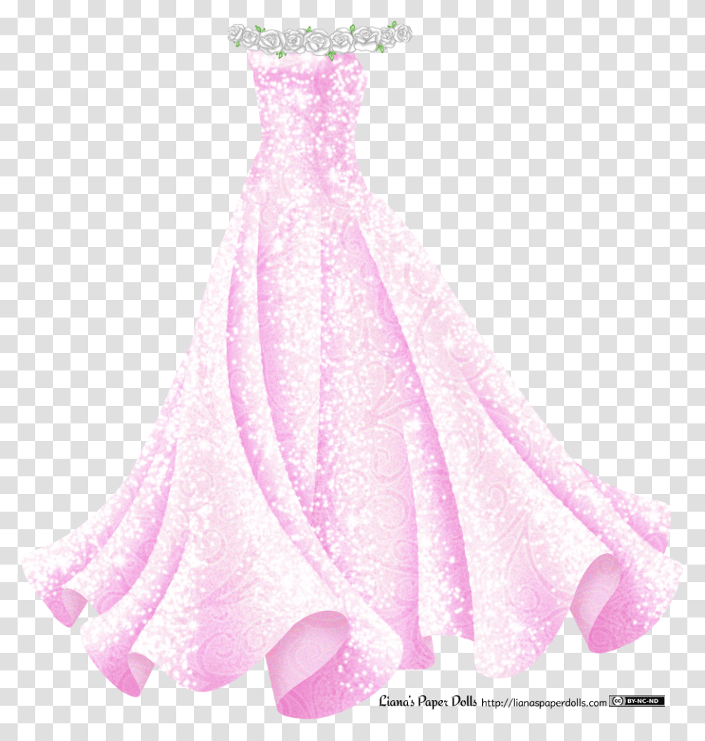 A Sleeveless Pink Gown With A Fitted Bodice And A Full Whole Dress Drawing, Apparel, Evening Dress, Robe Transparent Png