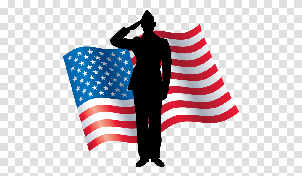 A Soldier In Front Of The American Flag Saluting Soldier Us Flag Clip Art Transparent Png