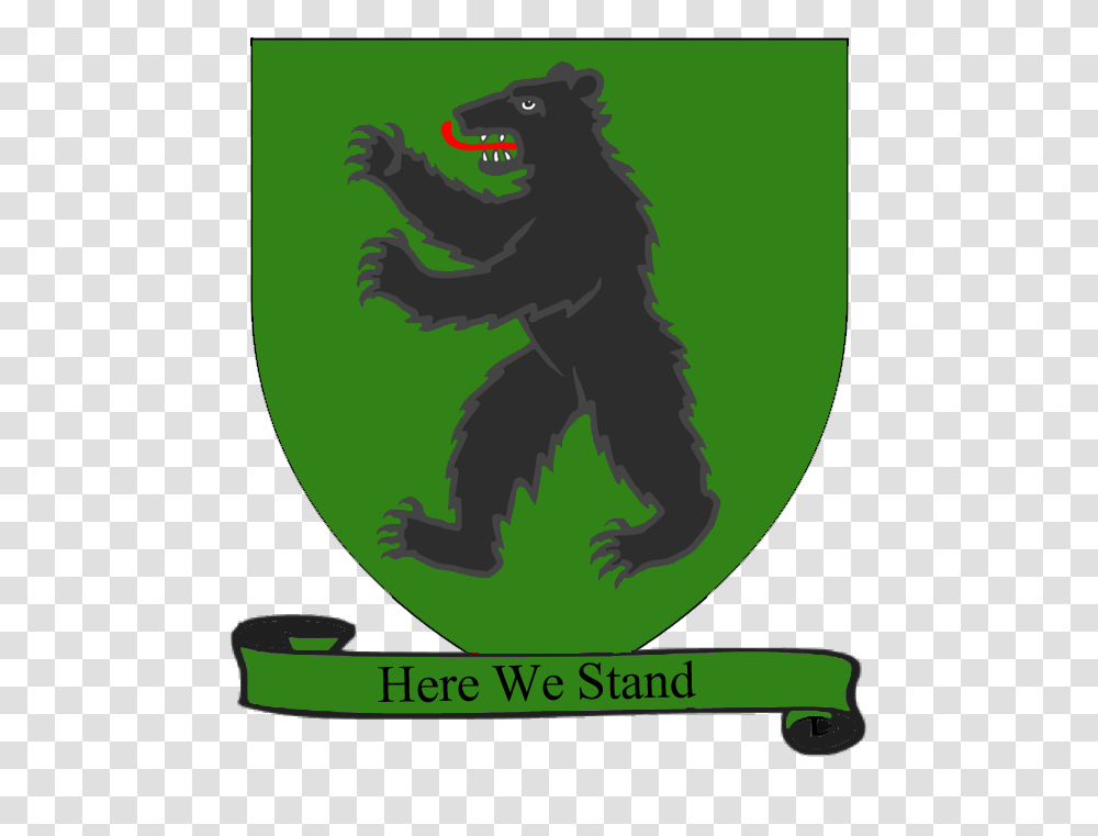 A Song Of Ice And Fire Arms Of House Mormont Green Scroll, Wildlife, Animal, Ape, Mammal Transparent Png