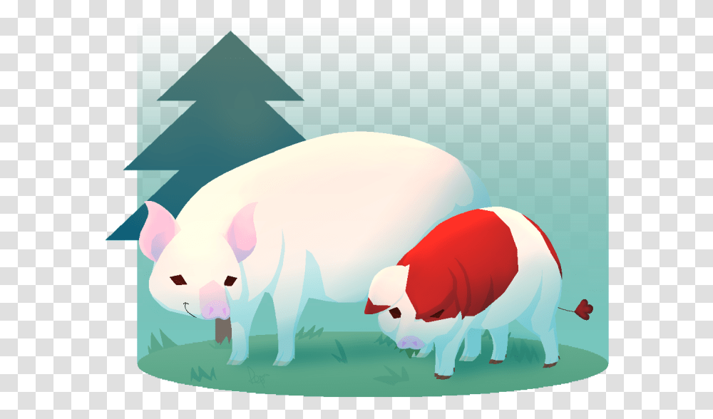 A Sow And Her Year Old Piglet Illustration, Mammal, Animal, Hog, Boar Transparent Png