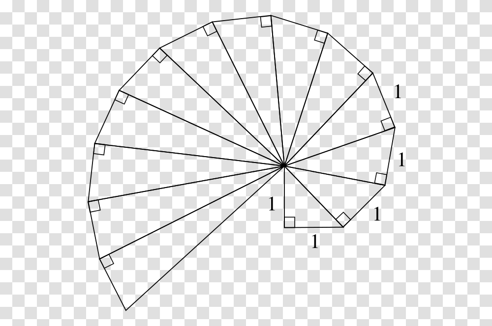 A Spiral With Right Angled Triangles With Lengths One Right Angle Triangle Spiral, Gray, World Of Warcraft Transparent Png