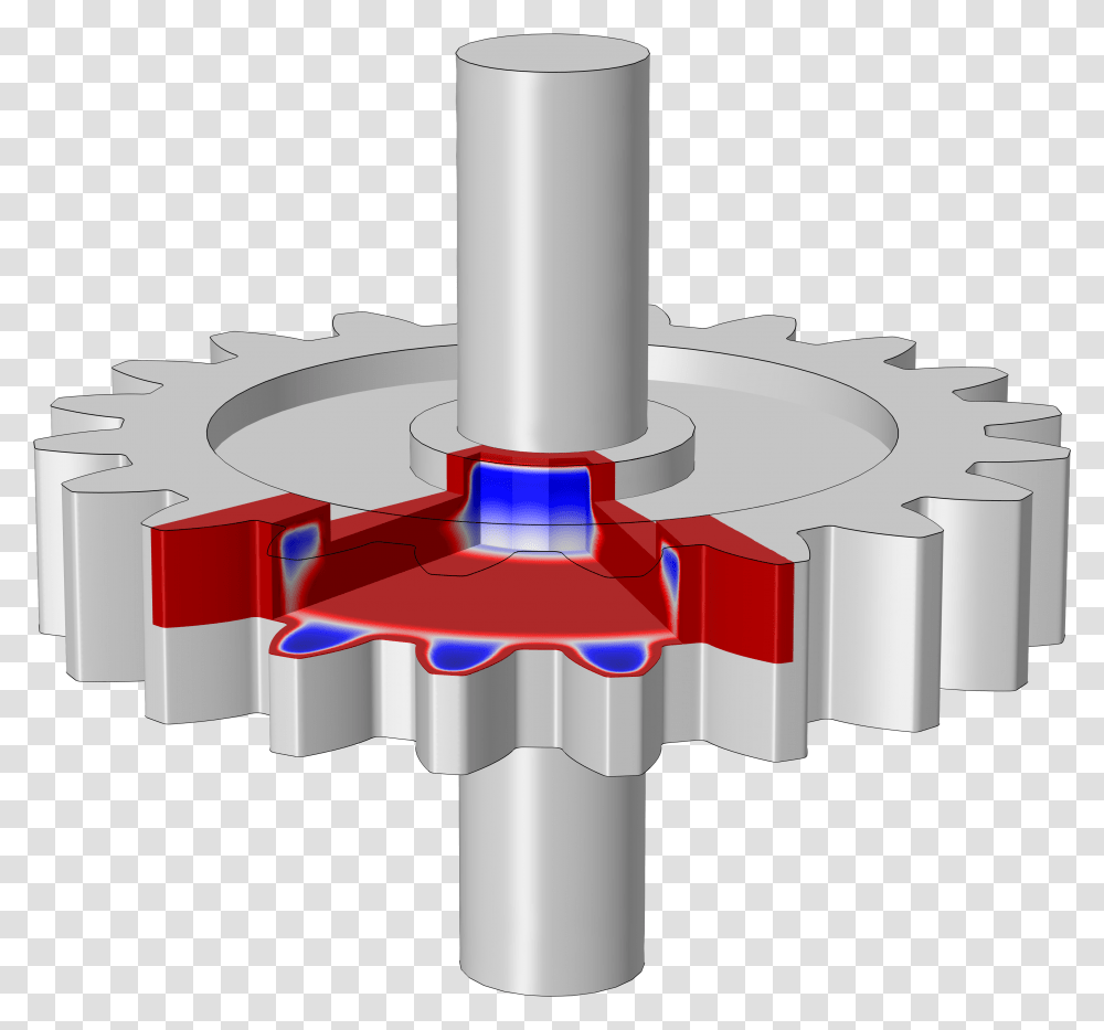 A Spur Gear Model Showing Phase Fractions Of Austenite Comsol, Machine, Toy, Spoke, Motor Transparent Png