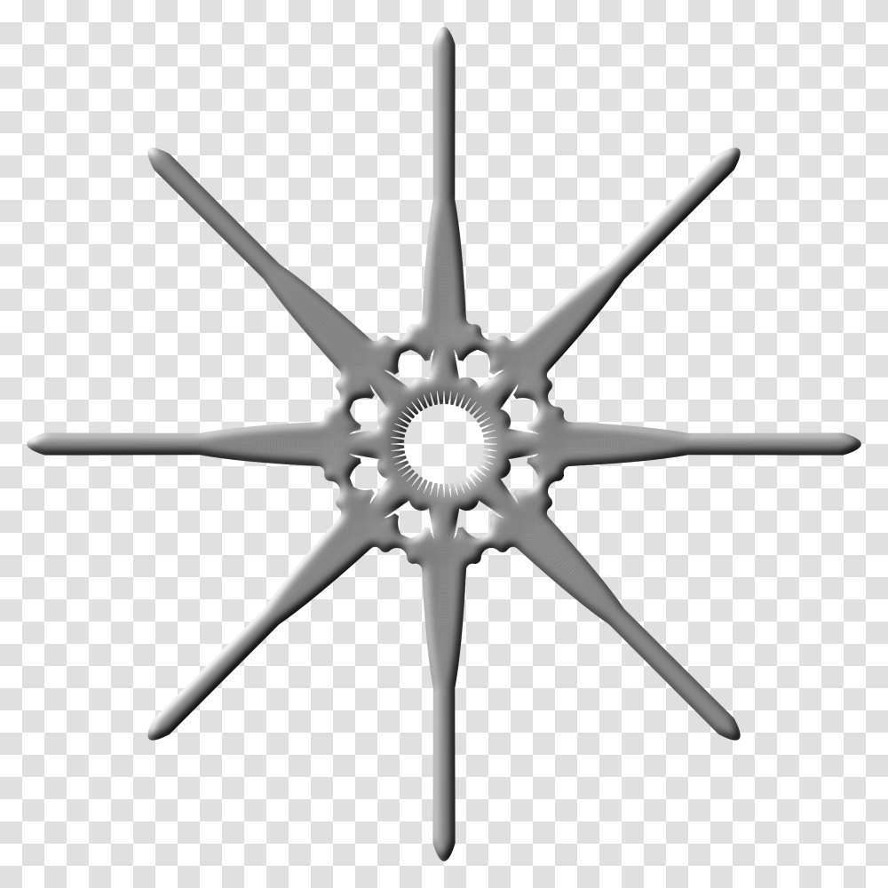 A Sword Star Clip Arts Cross And Dharma Wheel, Ceiling Fan, Appliance, Machine Transparent Png