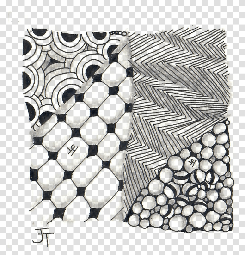 A Taste Of Zentangle First Tile Illustration, Pattern, Ornament, Fractal, Lighting Transparent Png
