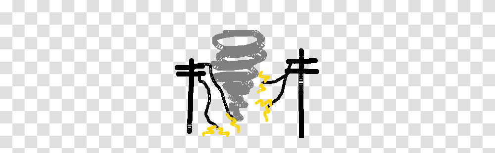 A Tornado Causes A Power Outage Drawing, Cross, Utility Pole, Hook Transparent Png