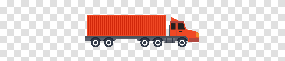 A Truck Traveling Along A Straight Road, Shipping Container, Vehicle, Transportation, Moving Van Transparent Png