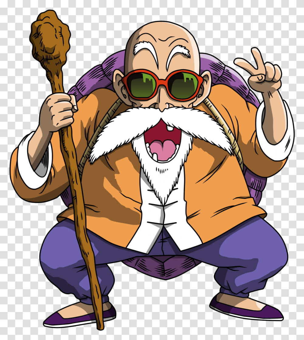 A Vara Is A Long Thin Stick Master Roshi Peace Sign, Person, Human, Mouth, Lip Transparent Png