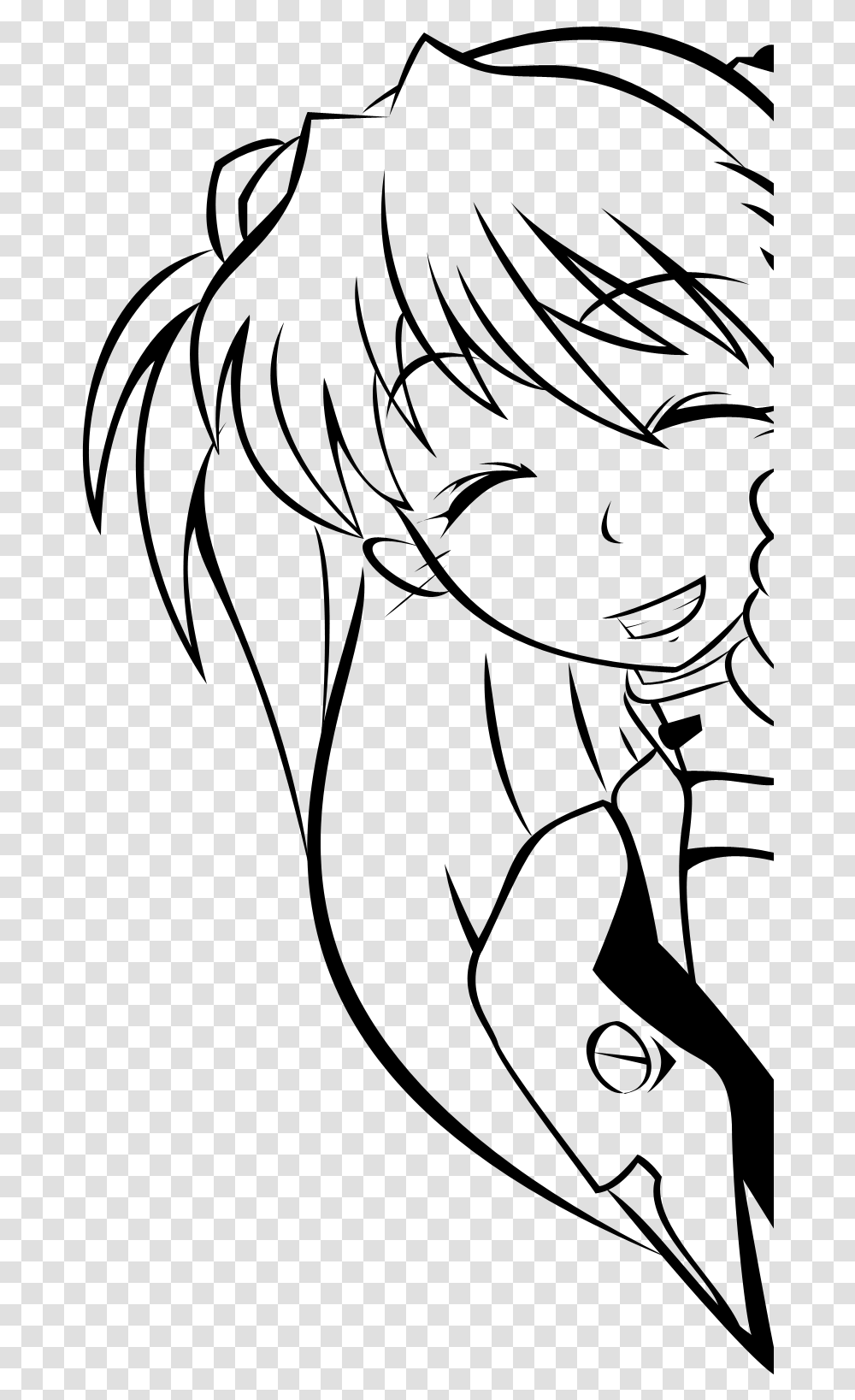 A Vector Of Asuka Langley Soryu From Neon Genesis Evangelion Asuka Langley Evangelion Lineart, Gray, World Of Warcraft Transparent Png