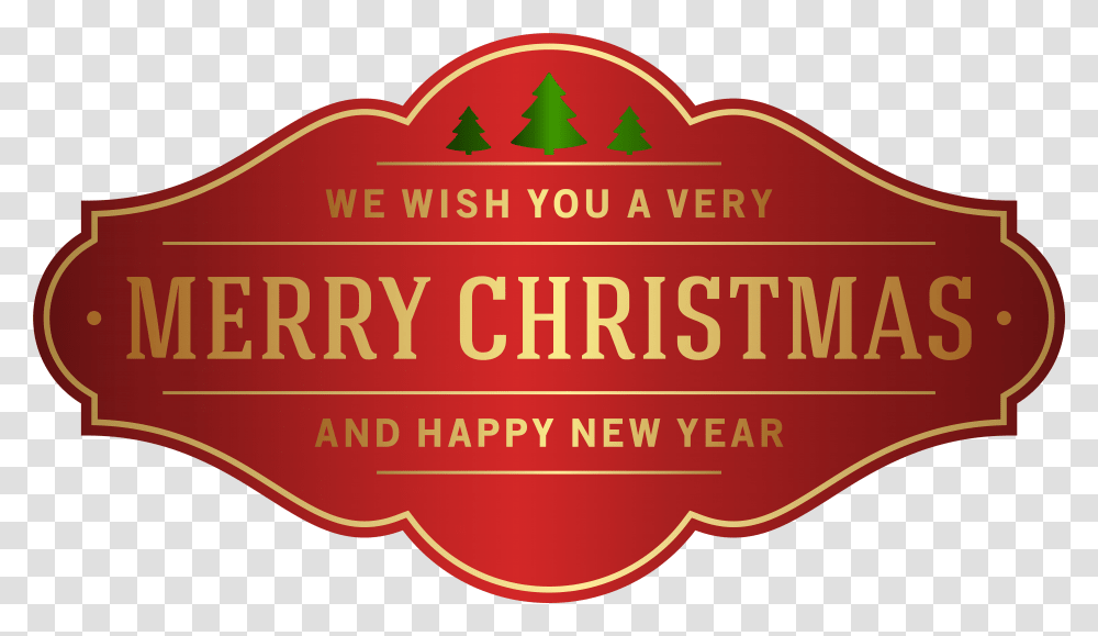 A Very Merry Christmas Clip Art With We Label, Logo, Sticker Transparent Png