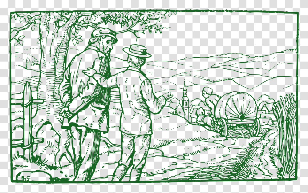 A Walk With Grandfather Clip Arts Illustration, Drawing, Silhouette Transparent Png