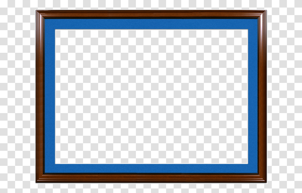 A Walnut With Bead Picture Frame With Blue Mat Picture Frame, Monitor, Screen, Electronics, Display Transparent Png