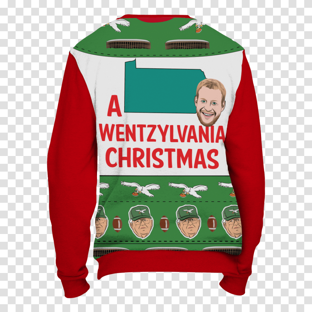 A Wentzylvania Christmas Red Ugly Christmas Sweatshirt, Apparel, Sweater, Sleeve Transparent Png