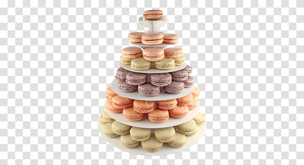 A White 6 Layer Tower Holding 48 To 72 Macarons With Macaron Cake, Bakery, Shop, Wedding Cake, Dessert Transparent Png