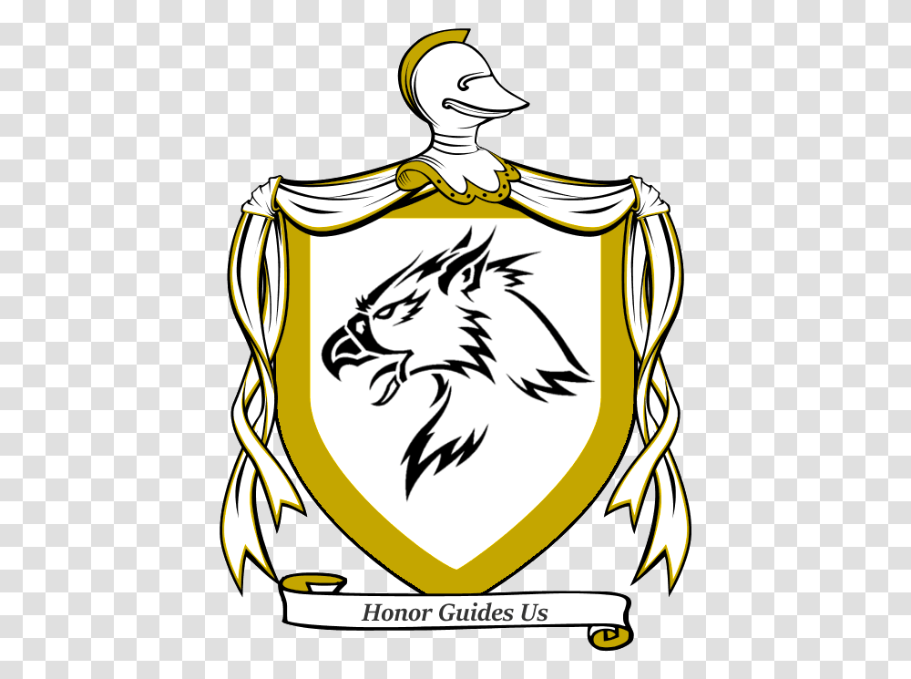 A White And Gold Shield Adorned With Black Gryphon's Clip Art, Armor Transparent Png