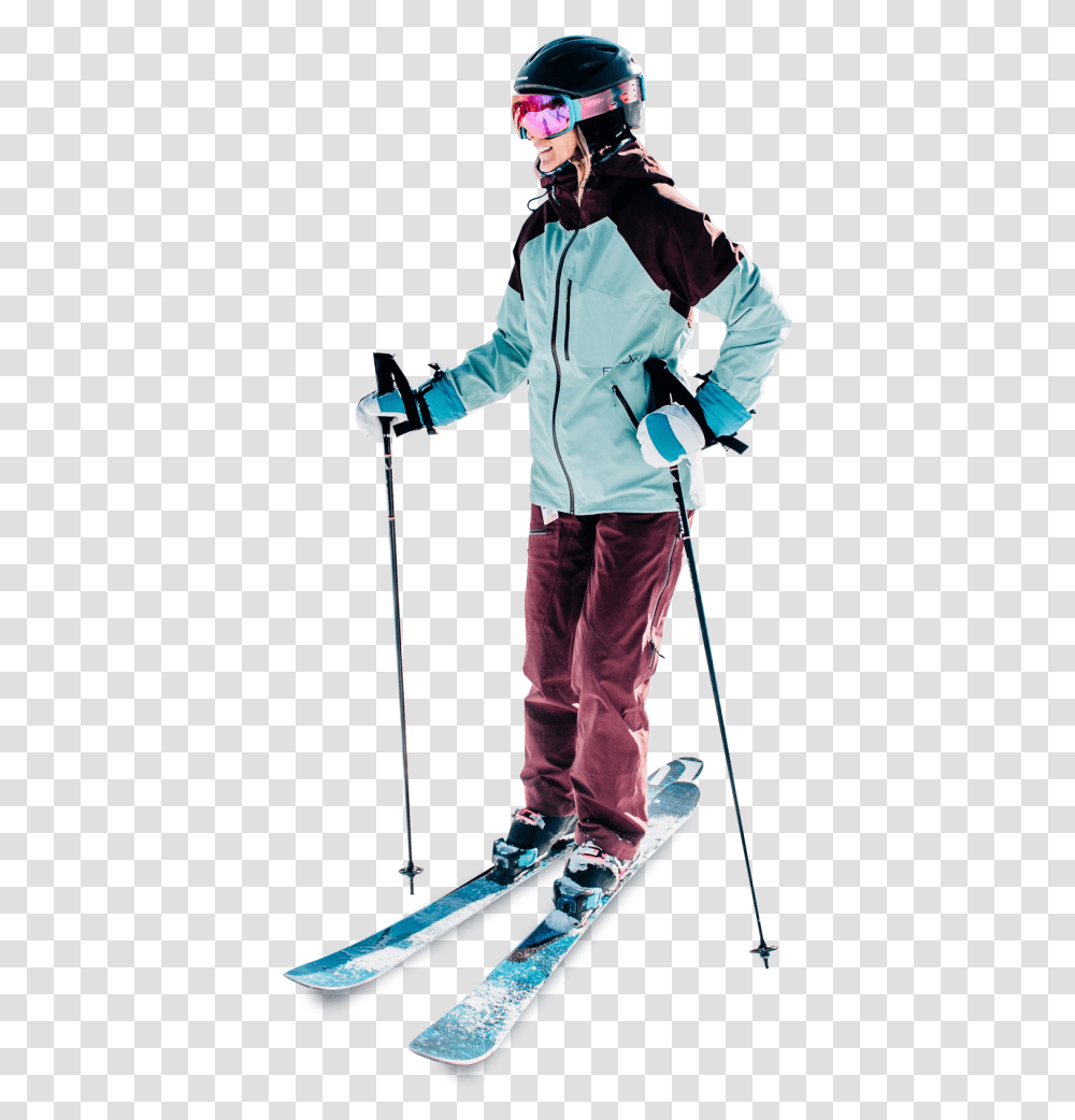 A Woman Skiing Skier Stops, Helmet, Person, Outdoors Transparent Png
