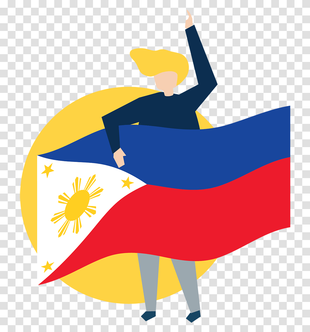 A Woman With A Philippine Flag Filipino Citizenship Clipart, Outdoors, Nature Transparent Png