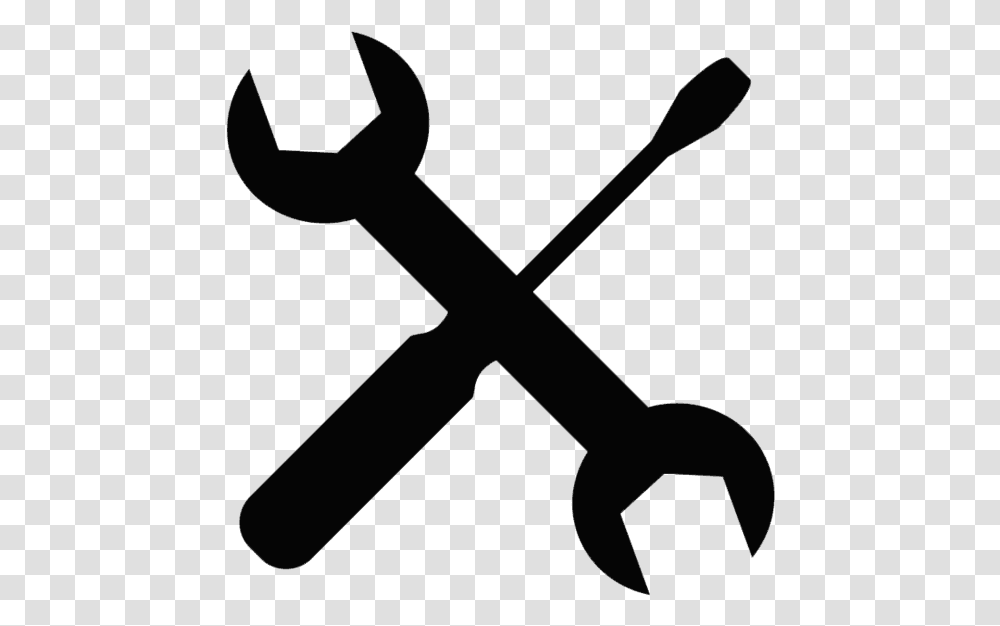 A Wrench And A Screwdriver As Symbols For Car Repair Auto Mechanic Symbols, Tool, Silhouette Transparent Png