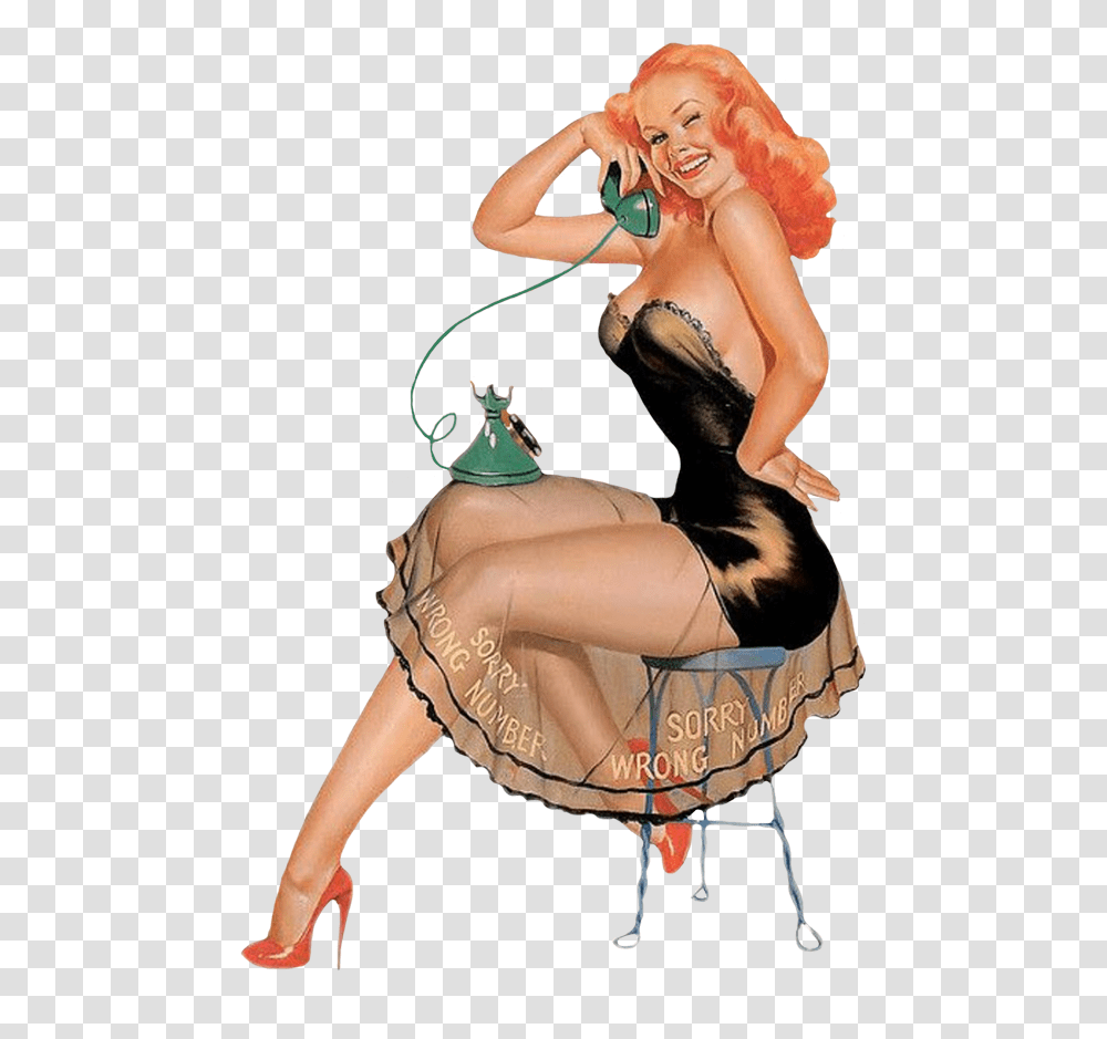 A Wrong Number Call Girl Clipart Pin Up Girls, Person, Leisure Activities, Dance Pose Transparent Png