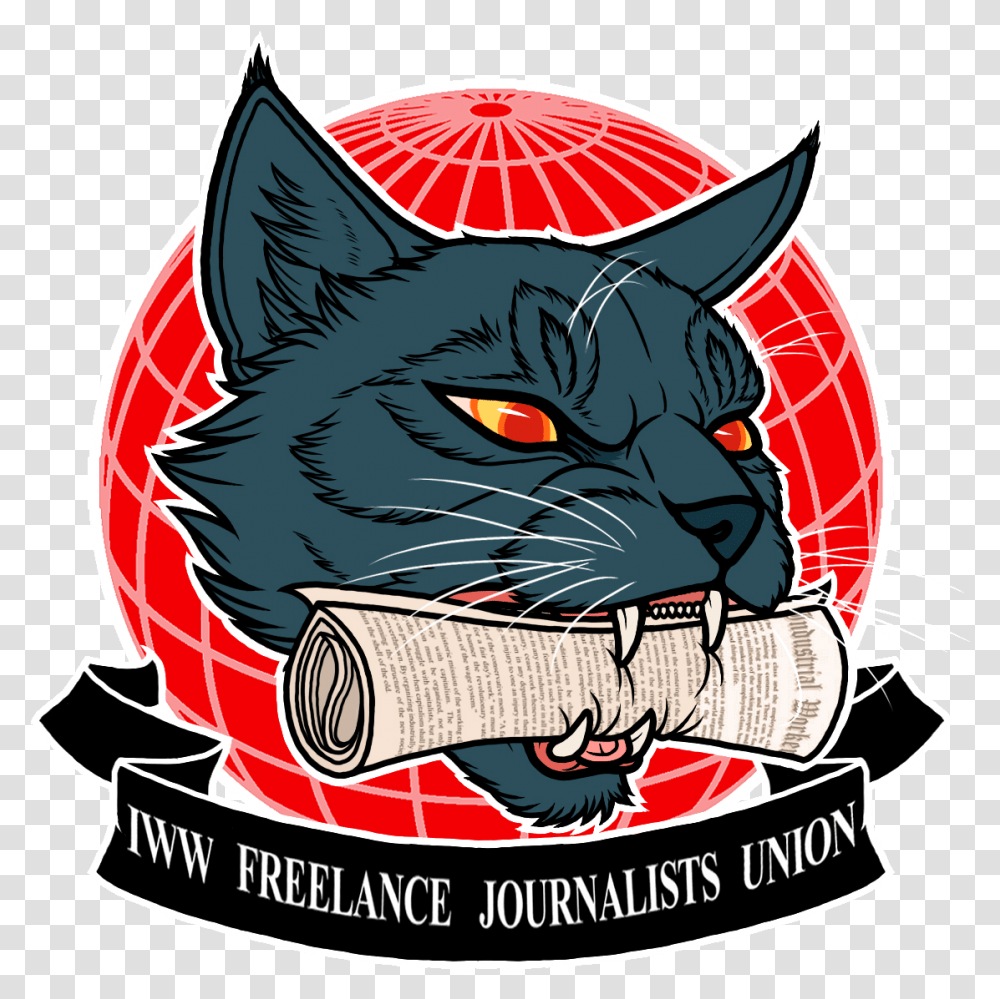 A Year Of Organizing Freelance Journalists Iww Freelance Journalists Union, Label, Text, Cat, Pet Transparent Png
