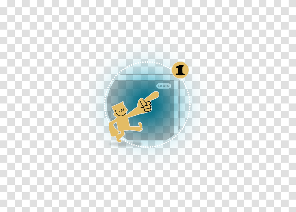 A Yellow Cartoon Man Pointing To A Login Button In Illustration, Security, Flare, Light Transparent Png