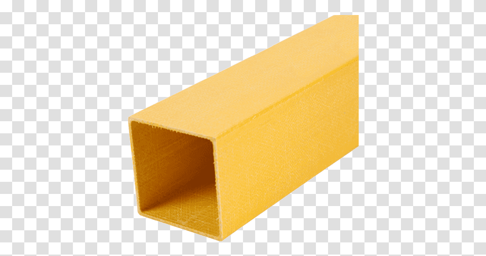 A Yellow Frpgrp Square Tube On Gray Background Square Tube Frp, Box, Sponge, Cardboard, Foam Transparent Png