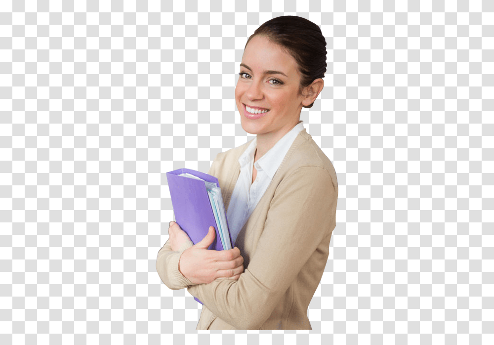 A Young Female Teacher Holding Book Teacher, Person, Human, Reading, Text Transparent Png