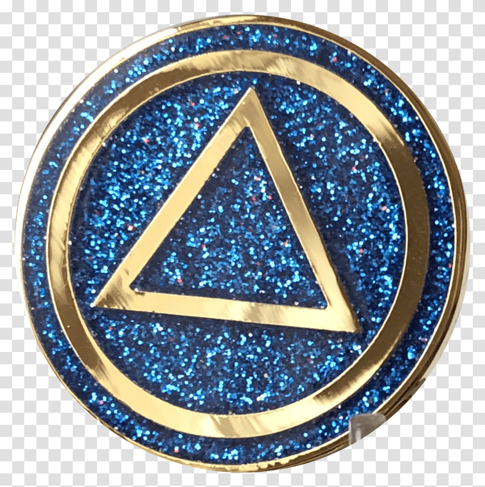 Aa Circle Triangle Logo Reflex Blue Sobriety Coin, Symbol, Blazer, Coat, Clothing Transparent Png