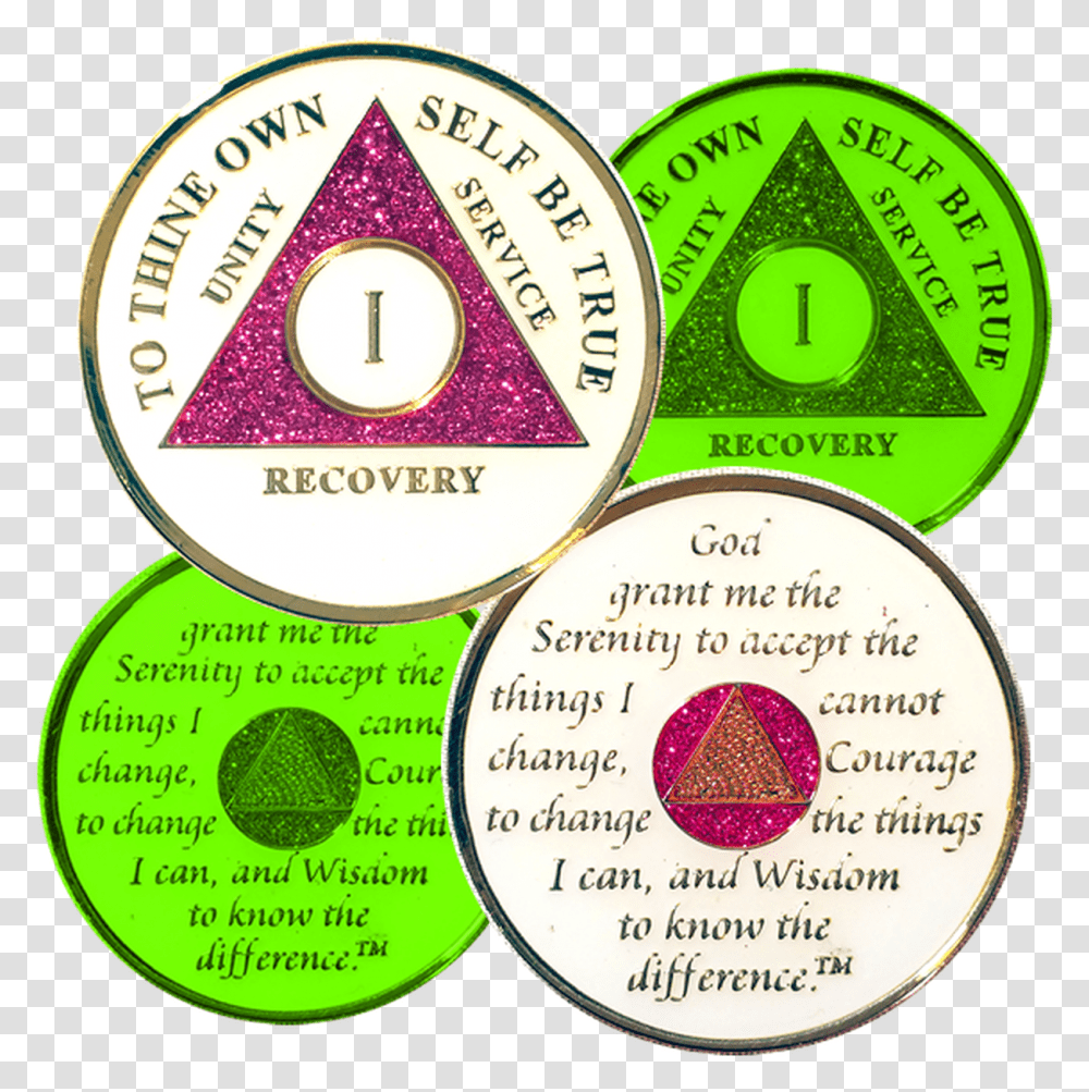 Aa Glow In Dark Pink Glitter Medallion Circle, Coin, Money Transparent Png