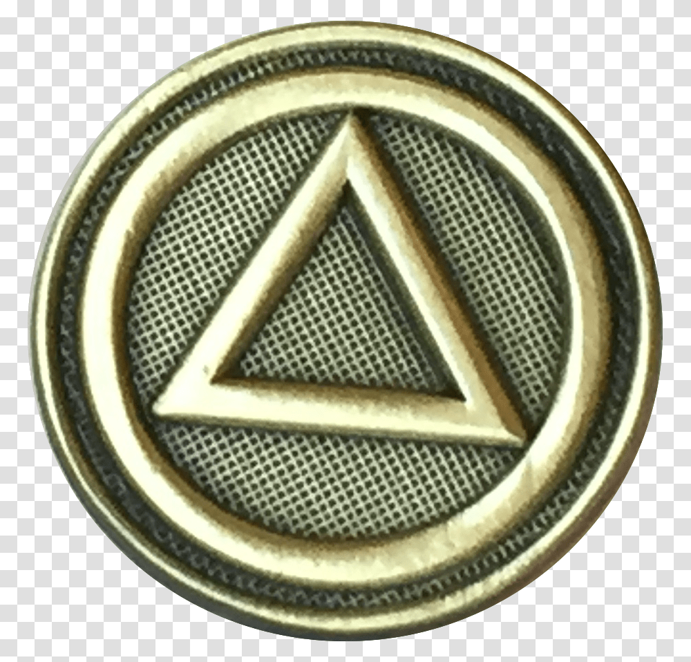 Aa Logo Circle Triangle Lapel Pin Alcoholics Anonymous Sobriety Pin, Trademark, Badge, Emblem Transparent Png