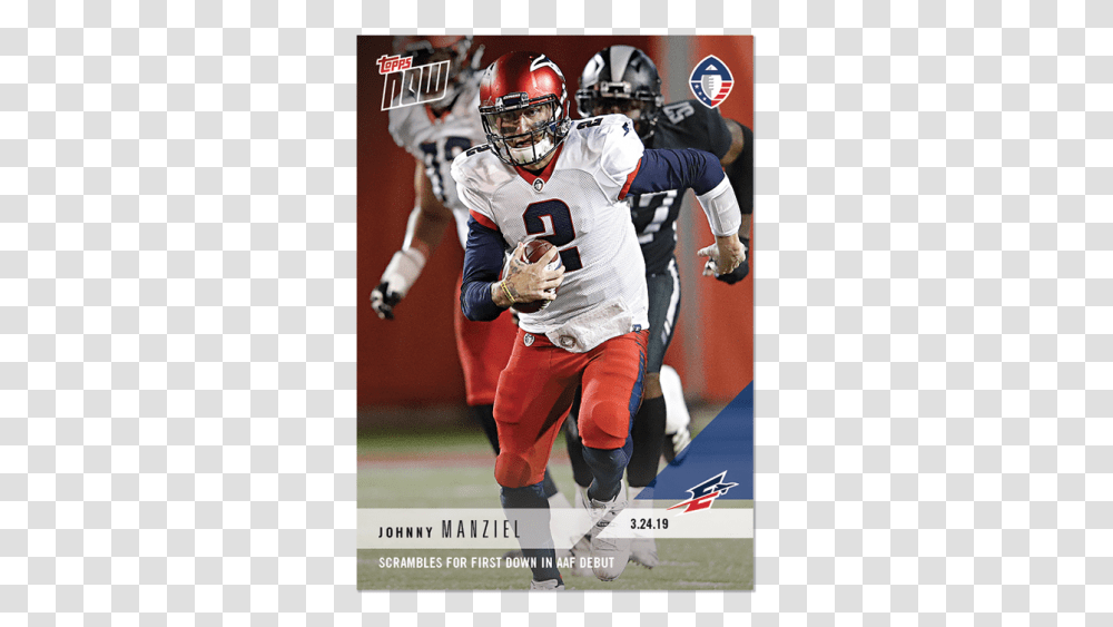 Aaf Topps Now Card Johnny Manziel Card, Helmet, Person, People Transparent Png