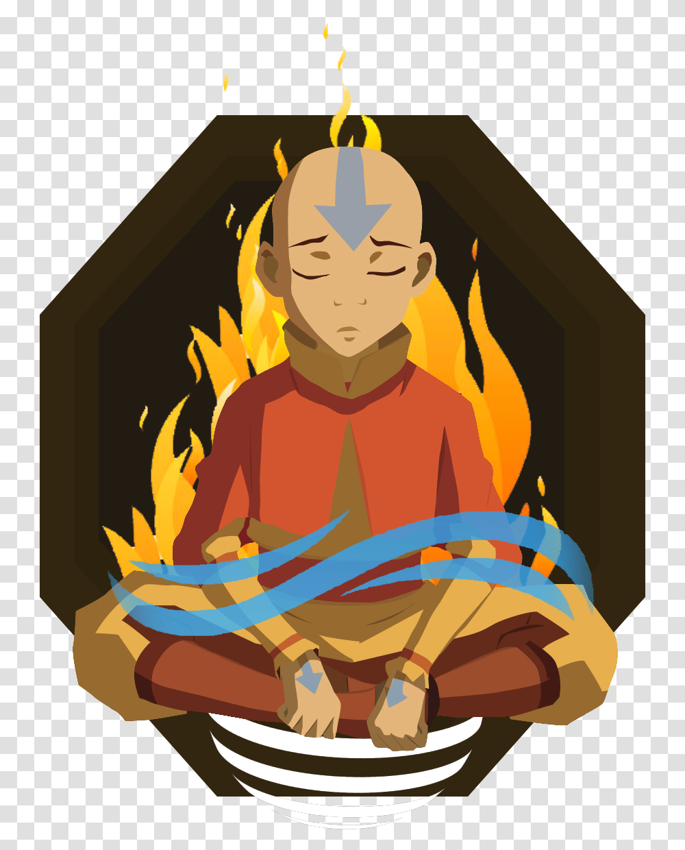 Aang The Avatar Aang, Person, Human, Fire, Monk Transparent Png