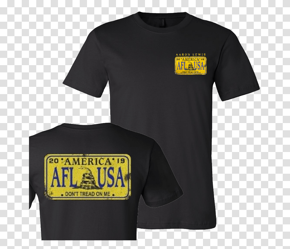 Aaron Lewis 2019 License Plate Black Tee Active Shirt, Apparel, T-Shirt, Sleeve Transparent Png