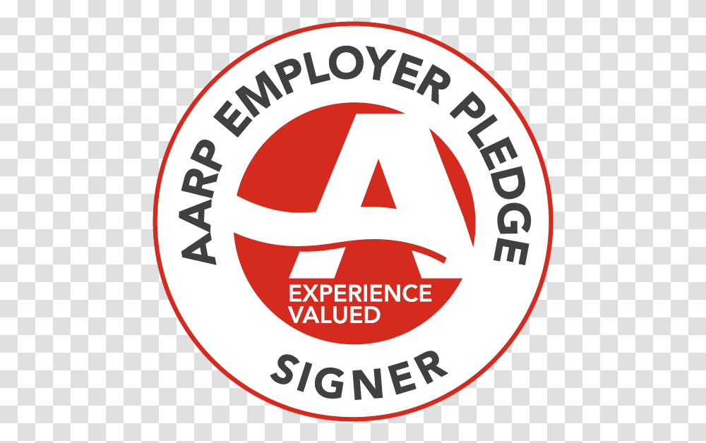 Aarp Employer Pledge Signer Badge Certified, Label, Logo Transparent Png