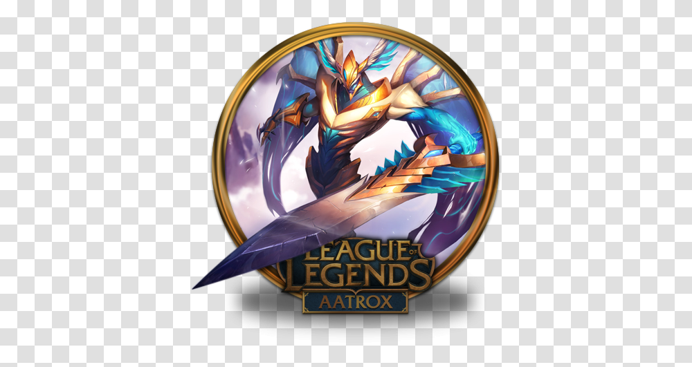 Aatrox Justicar Icon League Of Legends Gold Border Iconset Discord League Of Legends Icon, Dragon, Art Transparent Png