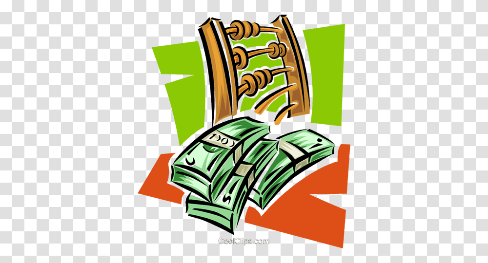 Abacus And Dollar Bills Royalty Free Vector Clip Art Illustration, Poster, Advertisement Transparent Png
