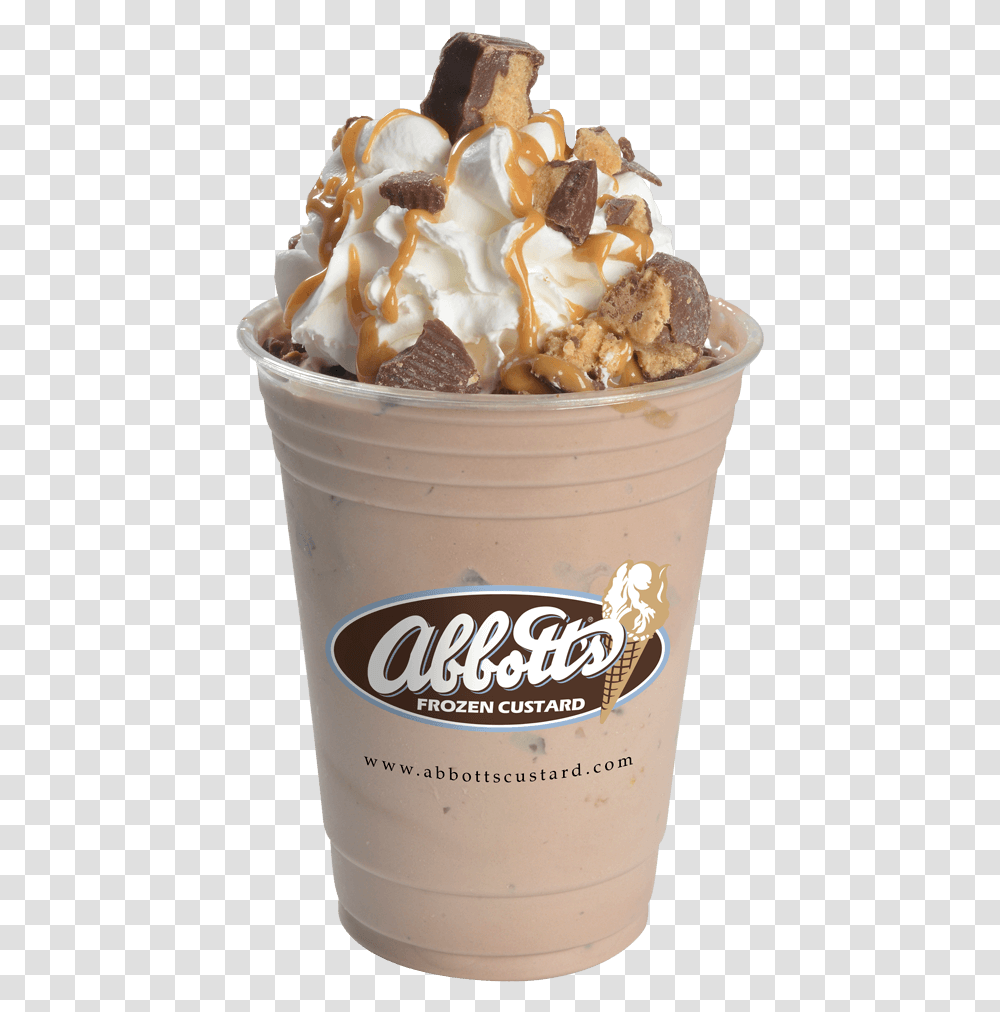 Abbotts Peanut Butter Shake Abbotts Frozen Custard, Cream, Dessert, Food, Creme Transparent Png