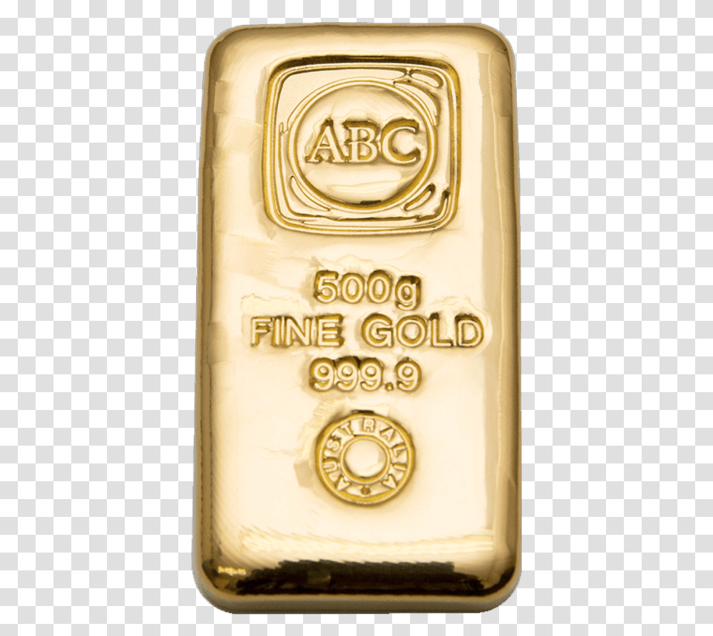 Abc Gold Cast Bar Front Abc Bullion, Bottle, Logo, Trademark Transparent Png