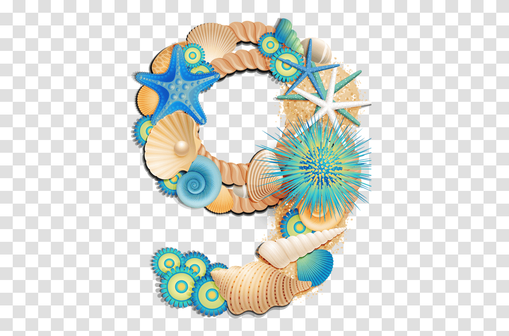 Abc Sea Shell Numbers Clip, Sea Life, Animal, Invertebrate, Toy Transparent Png