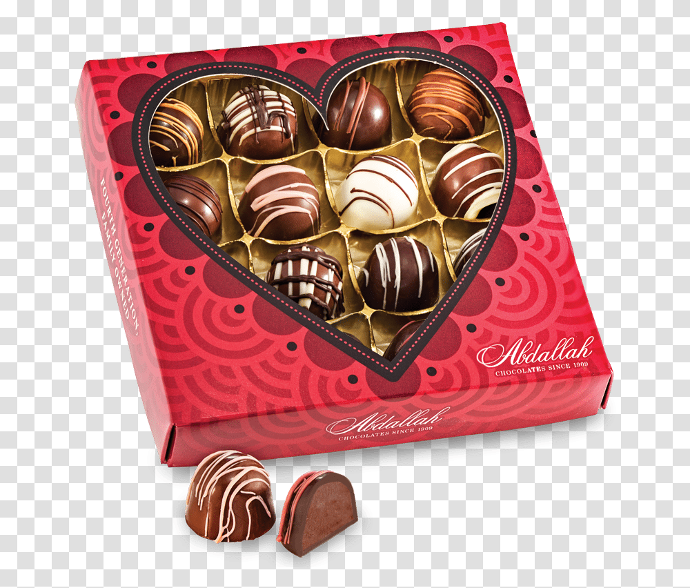 Abdallah Heart Box Chocolate, Sweets, Food, Confectionery, Dessert Transparent Png