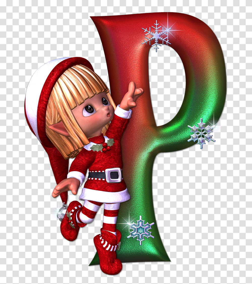 Abecedarios Y Gifs De Christmas Elf Clipart Letter, Toy, Doll, Person, Human Transparent Png