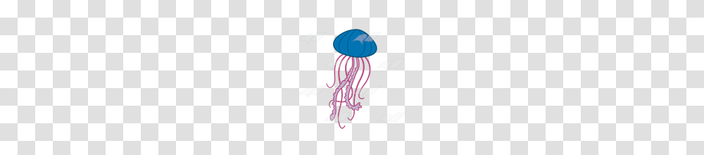 Abeka Clip Art Blue Jellyfish With Pink Tentacles, Invertebrate, Sea Life, Animal Transparent Png
