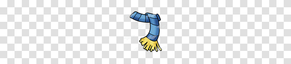 Abeka Clip Art Blue Striped Scarf With Yellow Fringe, Hook, Claw, Dragon Transparent Png