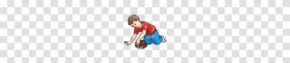 Abeka Clip Art Boy Playing With Brown Play Dough, Person, Sport, Kneeling, Judo Transparent Png