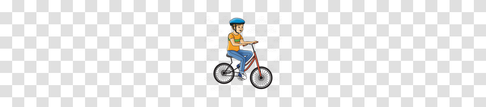 Abeka Clip Art Boy Riding Red Bike, Person, Vehicle, Transportation, Bicycle Transparent Png