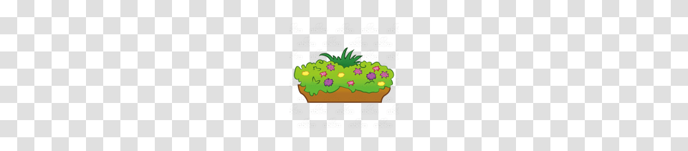 Abeka Clip Art Brown Flower Box With Greenery And Multicolored, Birthday Cake, Dessert, Food Transparent Png