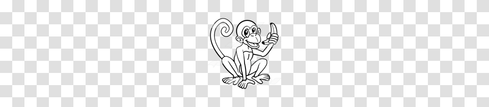 Abeka Clip Art Brown Monkey Eating A Banana, Statue, Sculpture, Gargoyle, Ornament Transparent Png