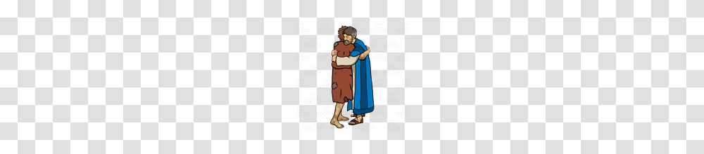 Abeka Clip Art Father And Prodigal Son Hugging, Fashion, Cloak, Person Transparent Png