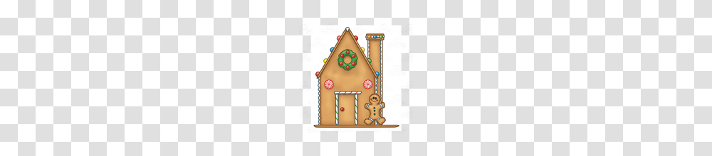 Abeka Clip Art Gingerbread House With A Gingerbread Man, Cookie, Food, Biscuit, Sweets Transparent Png