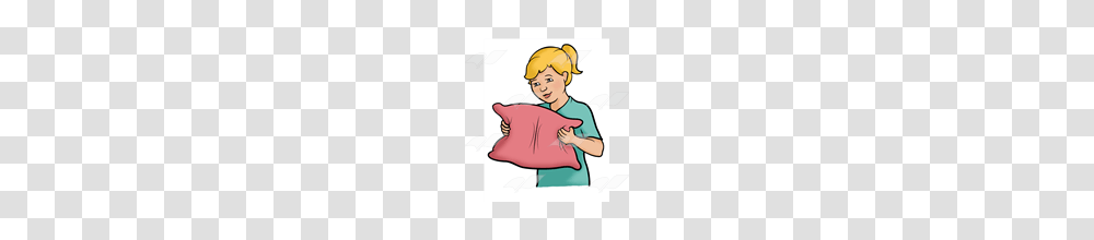 Abeka Clip Art Girl Holding Pillow, Person, Helmet Transparent Png