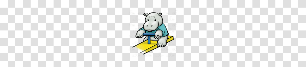Abeka Clip Art Hippo On Teeter Totter, Snowman, Doctor, Kneeling Transparent Png